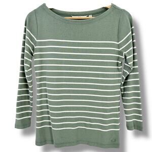 Vineyard Vines Casual Knit Engineered Stripe Shirt Womens Size Small Green White